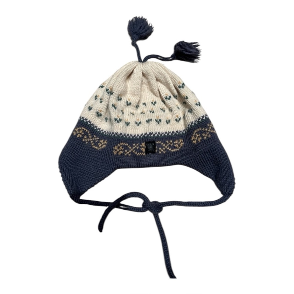 2/$20 - Deux par Deux Baby boy/girl Nordic Knit Hat - Cream and Navy